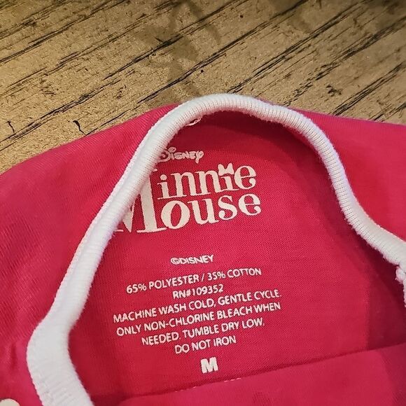 Disney Minnie Mouse Long Sleeve Pj Top Size M - Picture 3 of 9